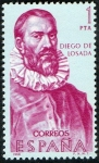 Stamps Spain -  1892- Forjadores de América. Diego de Losada ( 1513-1569 ).