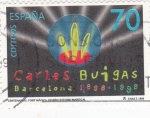 Stamps Spain -  Centenario Fuente Mágica de Montjuic (Barcelona) Carles Buigas   (P)