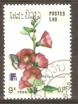 Stamps Laos -  ALTHAEA  ROSEA