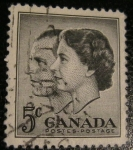 Stamps : America : Canada :  Rey Jorge VI y reina Elizabeth