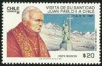 Sellos de America - Chile -  VISITA DE SU SANTIDAD JUAN PABLO II A CHILE - CRISTO REDENTOR