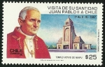 Stamps Chile -  VISITA DE SU SANTIDAD JUAN PABLO II A CHILE - TEMPLO VOTIVO DE MAIPU