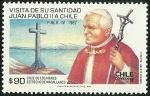 Stamps Chile -  VISITA DE SU SANTIDAD JUAN PABLO II A CHILE - CRUZ DE LOS MARES