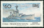 Stamps Chile -  ACORAZADO ADMIRANTE LA TORRE - TRADICION NAVAL