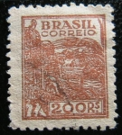 Stamps : America : Brazil :  Máquinaria de recolección de Trigo