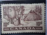 Sellos de America - Canad� -  Inuit- Campamento.