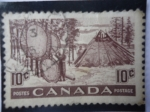Sellos de America - Canad -  Inuit- Campamento.