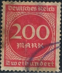 Stamps Germany -  CIFRAS 1923. FILIGRANA B. Y&T Nº 244