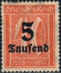 Stamps : Europe : Germany :  SOBRECARGADOS 1923. Y&T Nº 252