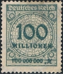 Stamps Germany -  CIFRAS 1923. FILIGRANA B. Y&T Nº 303