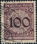 Stamps Germany -  CIFRAS 1923. REFORMA MONETARIA. FILIGRANA B. Y&T Nº 336