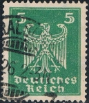 Sellos de Europa - Alemania -  NUEVA ÁGUILA HERÁLDICA 1924-25. FILIGRANA B. Y&T Nº 349