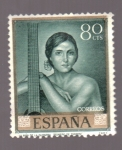 Stamps Spain -  La niña de la guitarra- Romero de Torres- Día del Sello