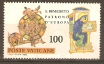 Stamps : Europe : Vatican_City :  SAN  BENEDICTO  ESCRIBIENDO  LAS  REGLAS