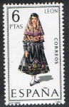 Stamps Spain -  1900- Trajes típicos españoles. LEÓN.