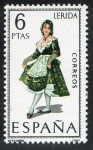Stamps Spain -  1901- Trajes típicos españoles. LÉRIDA.