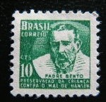 Stamps : America : Brazil :  Padre Bento prevension mal de Hansen