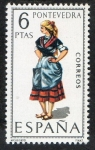 Stamps : Europe : Spain :  1950- Trajes típicos españoles. PONTEVEDRA.