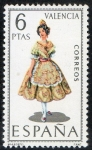 Stamps : Europe : Spain :  2014- Trajes típicos españoles. VALENCIA-