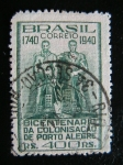 Stamps Brazil -  Bicenternario colonizacion Porto Alegre