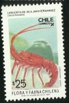 Stamps Chile -  LANGOSTA DE ISLA JUAN FERNANDEZ - FLORA Y FAUNA DE CHILE