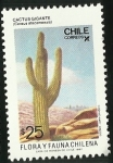 Stamps Chile -  CACTUS GIGANTE - FLORA Y FAUNA DE CHILE