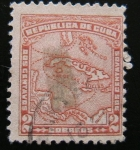 Stamps Cuba -  Mapa
