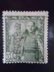 Stamps Spain -  Generalíssimo:Francisco y Paulino Hermenegildo Teódulo Franco Bahamonte (1892-1975) y el Castillo de