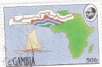 Stamps Gambia -  MAPA DE GAMBIA