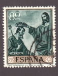 Sellos de Europa - Espa�a -  Jesús coronando a San José- Zurbaran- Día del Sello