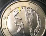 monedas de Europa - Finlandia -  Error moneda de 1€ 2008 Finlandia