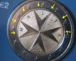 monedas de Europa - Malta -  Malta 2008, 2€ con error en Blister