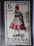 Stamps Spain -  Ed:1774- Trajes Típico Españoles- Barcelona -Nº 8