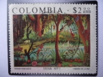 Stamps Colombia -  Selva - Pintor: Román Roncancio, Oleo N°1 - Pintura del S.XX