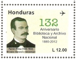 Stamps Honduras -  ANIVERSARIO  BIBLIOTECA  Y  ARCHIVO  NACIONAL  -  RAMÒN  ROSA