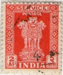 Stamps India -  33 Escultura leones