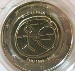 monedas del Mundo : Europa : Eslovenia :  ESLOVENIA 2€ EMU Desplazada