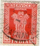 Stamps India -  38 Escultura leones