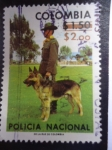 Sellos de America - Colombia -  Policía Nacional - Policia con Pastor Aleman