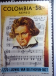 Stamps Colombia -  LUDWIG VAN BEETHOVEN 1770-1827 - Sinfonía Nº 9