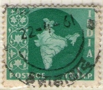 Sellos de Asia - India -  Mapa