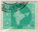 Stamps India -  78 Mapa