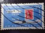 Sellos de America - Colombia -  40 Aniversario Correo de Colombia 1919-1959