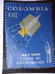 Sellos de America - Colombia -  Telecom Une a los Colombianos - 20° Aniversario, 1947 al 1968
