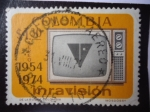 Stamps Colombia -   INRAVISIÓN - 20° aniversarios, 1954-1974.