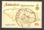 Stamps Jamaica -  MAPA  DE  JAMAICA  POR  JOHN  OGILBY