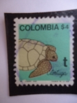 Sellos de America - Colombia -  Tortuga -T-  (Alfabeto de Colombia)