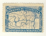 Stamps Venezuela -  Apoteosis de Miranda Ed 1896