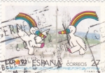 Stamps Spain -  CURRO, MASCOTA EXPO-92 Sevilla    (Q)