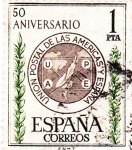 Stamps Spain -  50 Aniversario de la Unión Postal de las Américas y España   (Q)